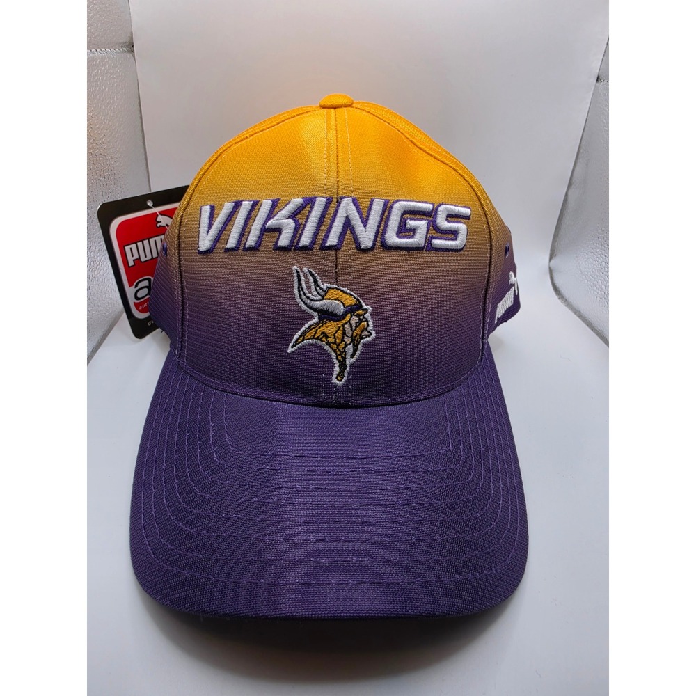 VTG 90s Minnesota Vikings Puma Pro Line Gradient‎ Hat NWT Deadstock Fade Cap